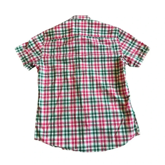 Stone Rose Short Sleeve Button Down Shirt Plaid Embroidered Size Medium 3 Men's - Picture 7 of 12